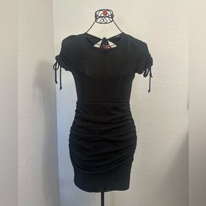 Elegant Black Ruched Dress